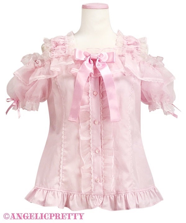 Angelic Pretty フリルシースルーオフショルダーブラウス Frill See-Through Off-Shoulder Blouse (2024 2nd release) by