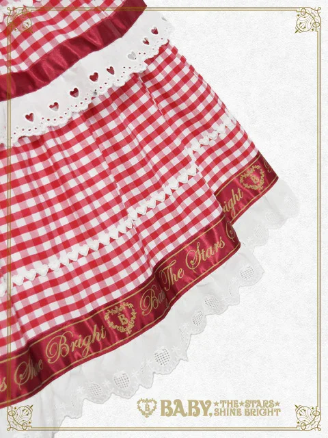 Swinging Strawberry's Happy Berry Present Gingham JSK by Baby, the