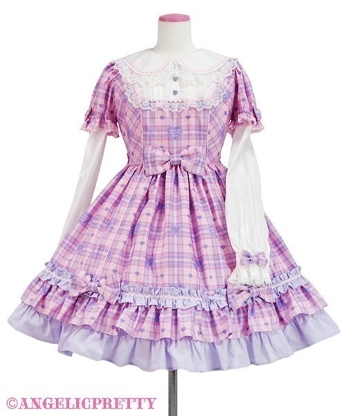 Sprinkle Heart Tartan OP by Angelic Pretty