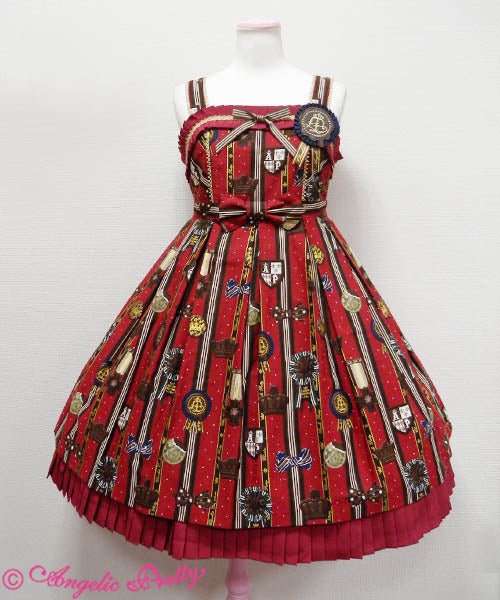 Chocolate Rosetteレースアップジャンパースカートセット MTO】Chocolate Rosette JSK by Angelic Pretty