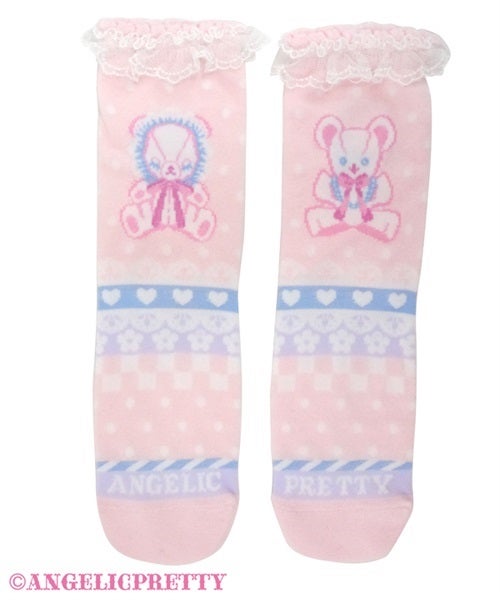 Fancy Border Crew Length Socks by Angelic Pretty