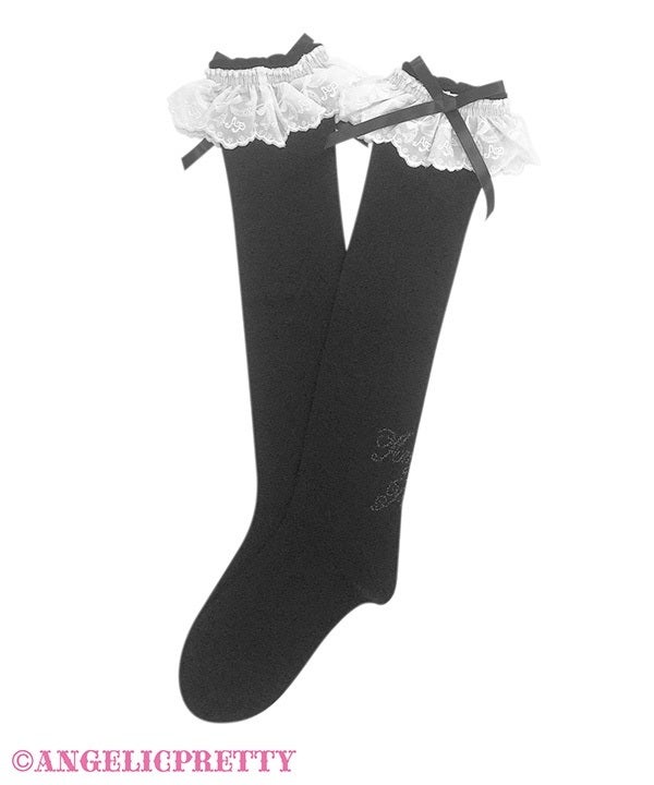 Princess Logo High Socks (2025) by Angelic Pretty