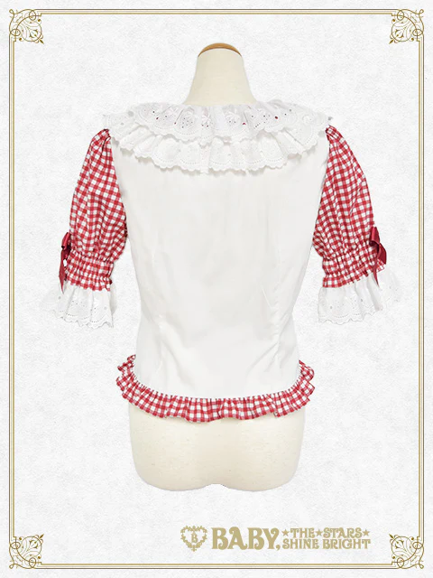 Love's Strawberry Afternoon Tea Gingham Blouse by Baby, the Stars