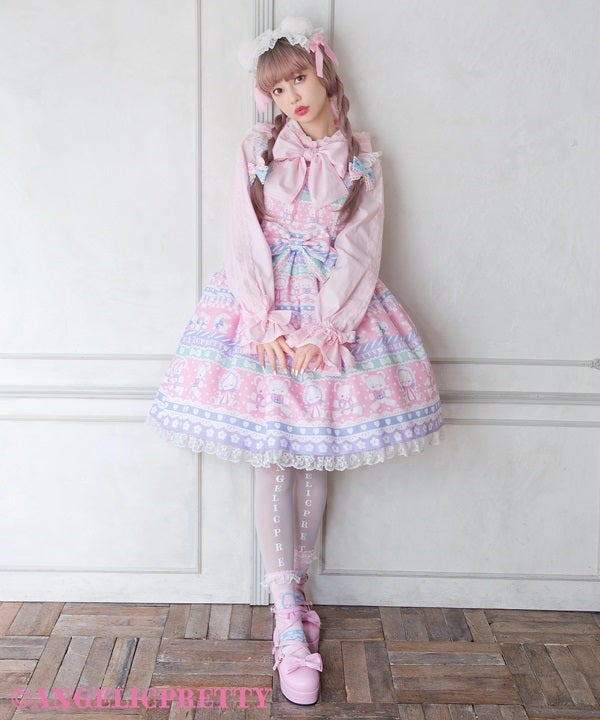 アンジェリックプリティFancy Borderニットカーディガン・サックス