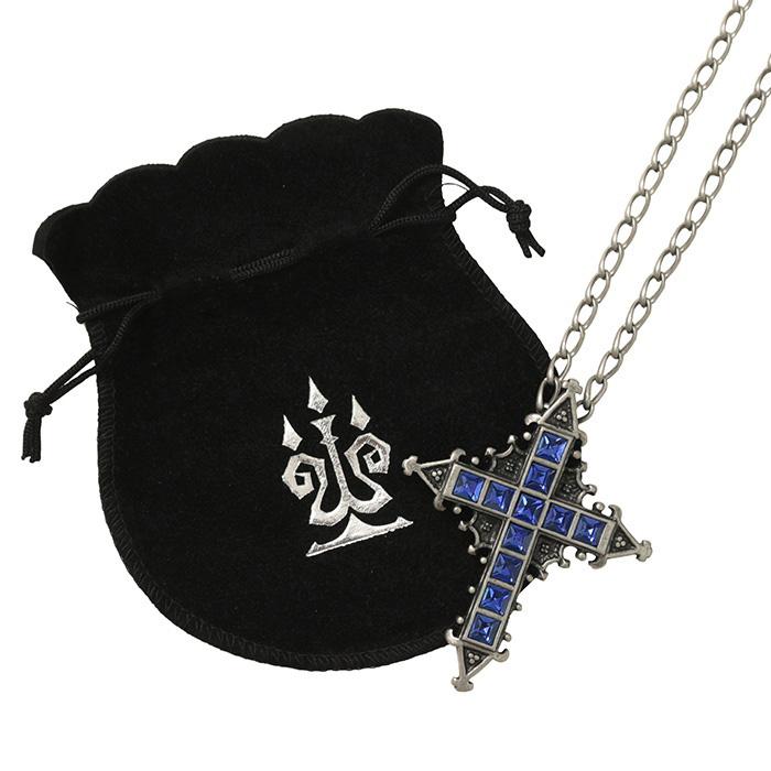 Moi-meme-Moitie クロスモチーフピアス ブルー Blue Jewel Cross Pendant (2018) by Moi-même-Moitié