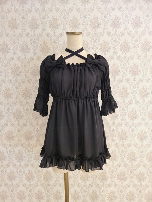 Half Sleeve Shirring Blouse (2023) by Atelier Pierrot