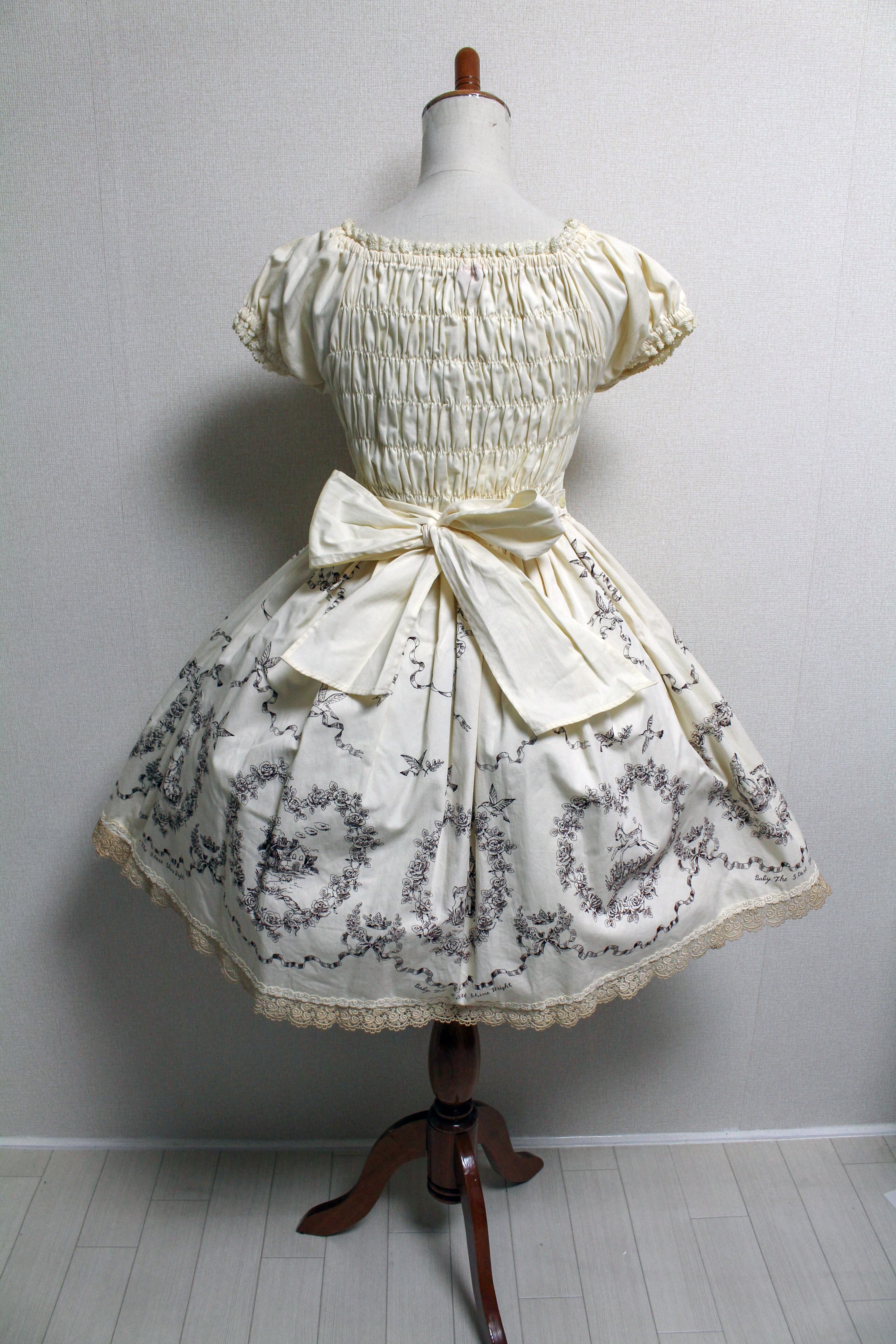 BabyTheStarsShineBright アリスバンビ柄シャーリングワンピ Alice & Bambi Shirring OP by Baby, the Stars Shine Bright