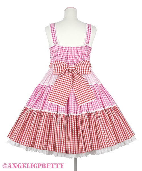 Gingham Color Scheme Shoulder Ribbon JSK (2021 2nd Release) by