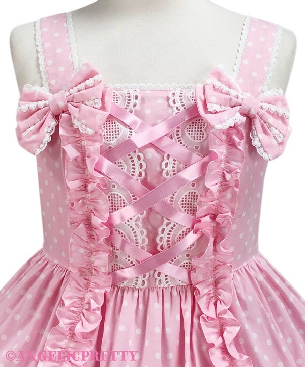 Shoulder Ribbon JSK (Polka Dot) (2025) by Angelic Pretty