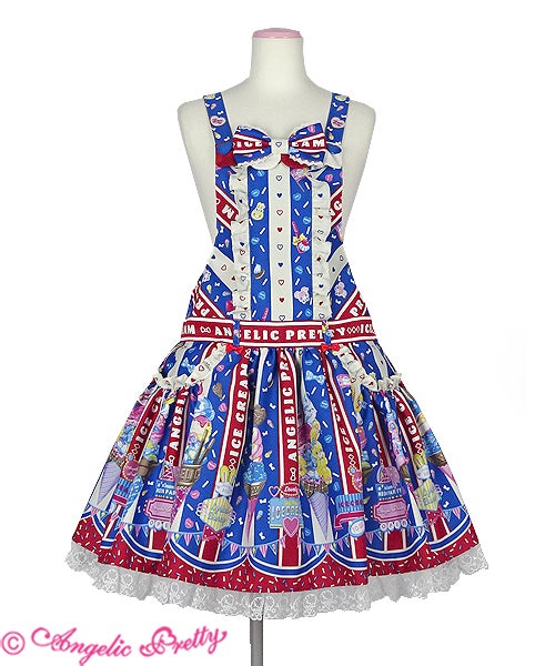 Angelic Pretty アイスクリーム　サロペット Ice Cream Parlor Salopette (2020 2nd Release) by Angelic Pretty