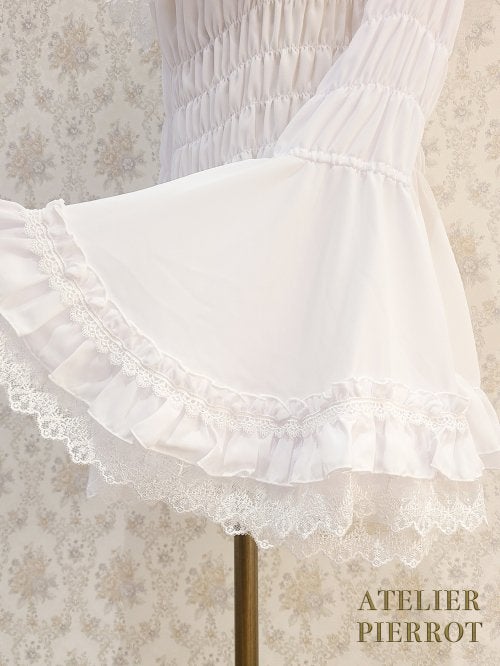 Double Lace Shirring Princess Sleeve Blouse (2022) by Atelier Pierrot