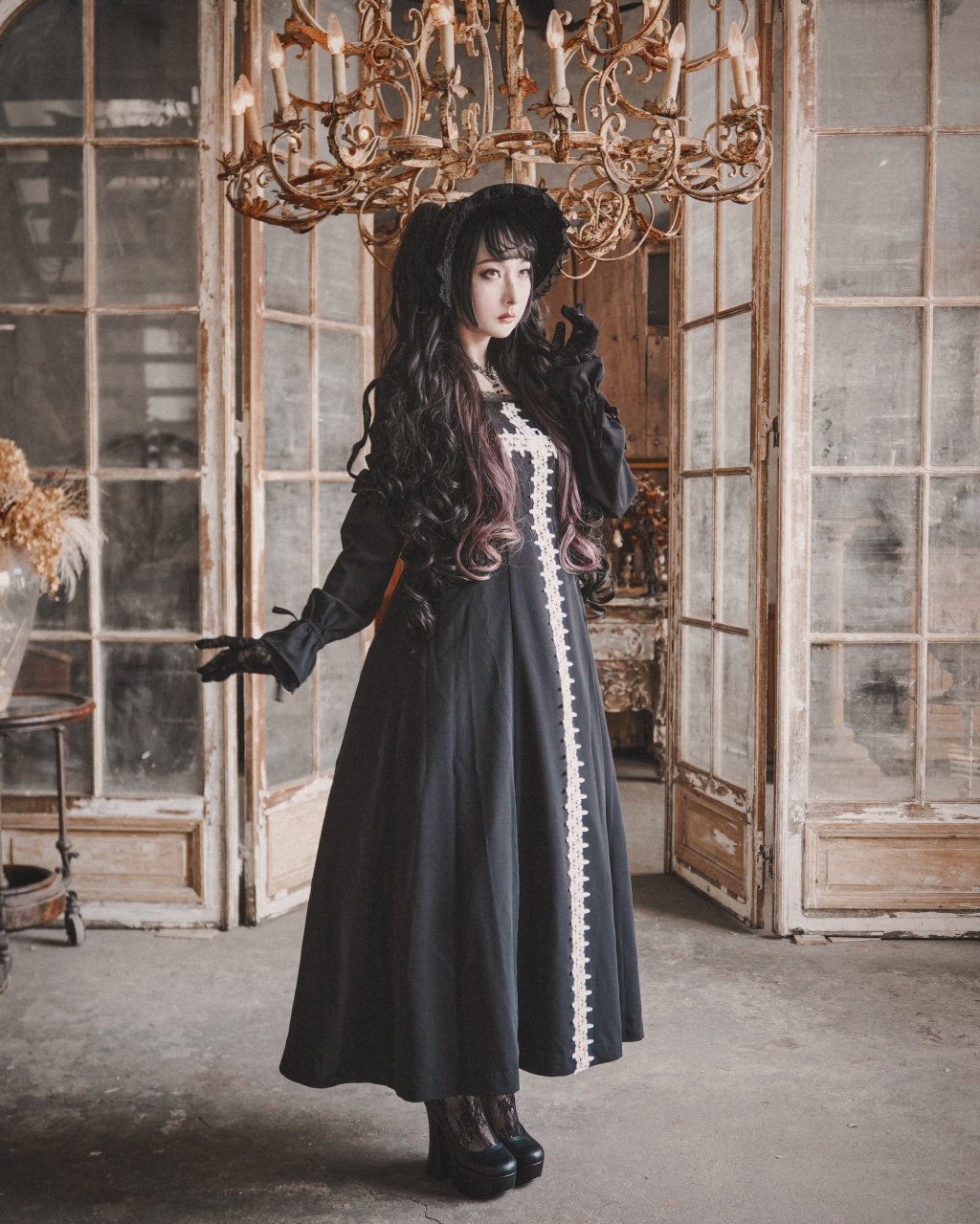 Lily Cross Lace Long OP by Moi-même-Moitié