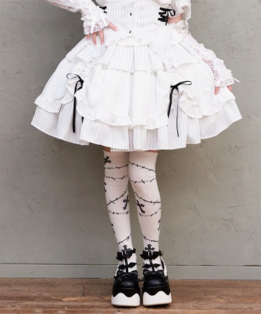 Chalmiere ~ Striped Frill Skirt by Axes Femme