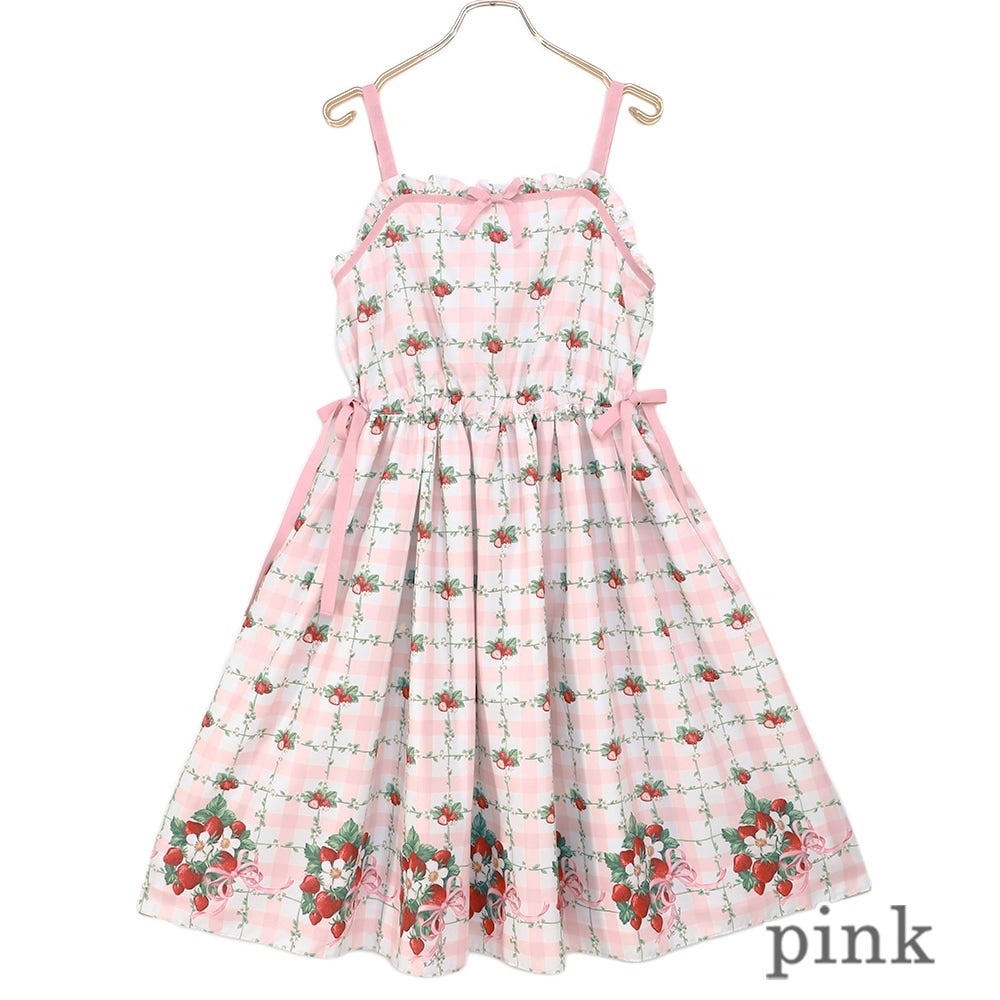Strawberry Check Camisole JSK by Emily Temple Cute
