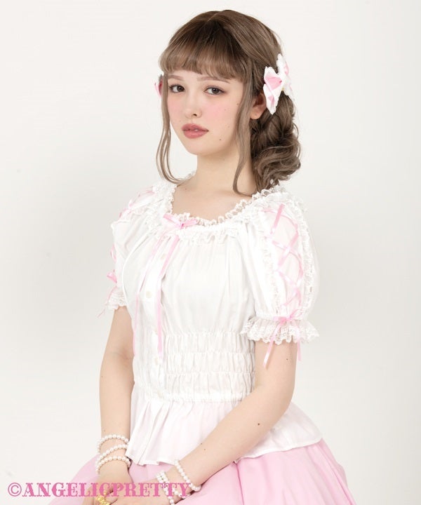 Lace-up Off-Shoulder Blouse by Angelic Pretty