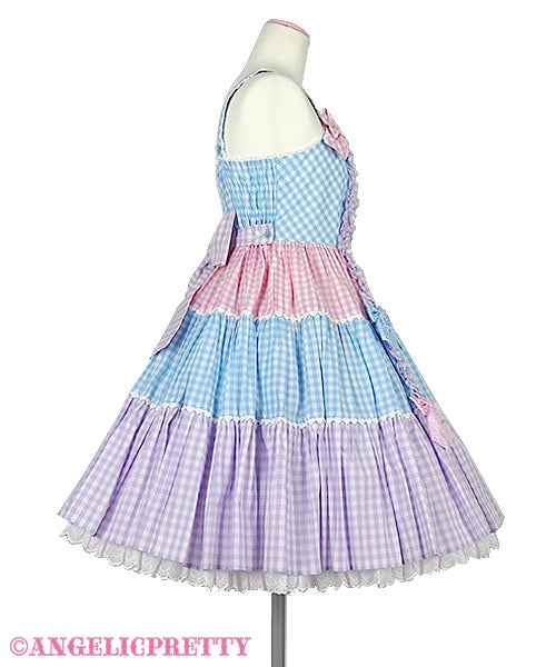 Gingham Color Scheme Shoulder Ribbon JSK (2022) by Angelic Pretty