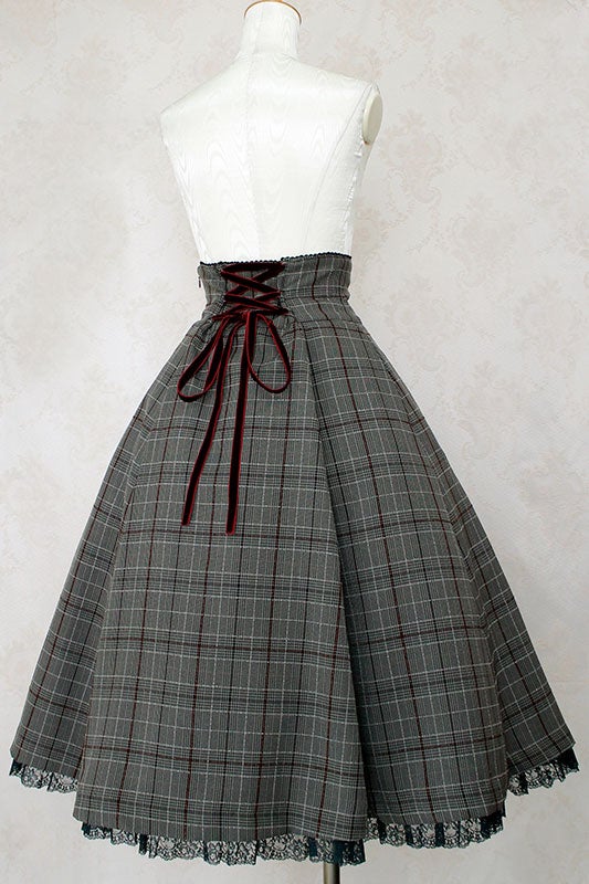 Horse Riding Check Skirt by Victorian Maiden