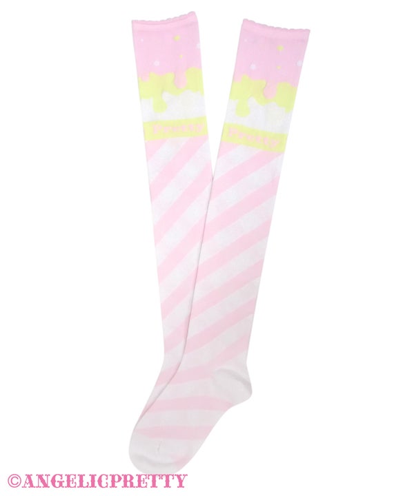 Angelic Pretty★【新品】Milky Planet ハイソックス MTO] Milky☆Planet OTKs (2023) by Angelic Pretty