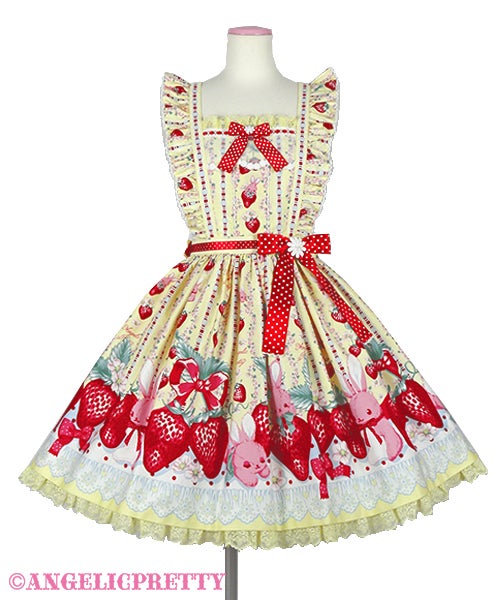 MTO] Little Bunny Strawberry Apron Style Skirt (2021 2nd Release