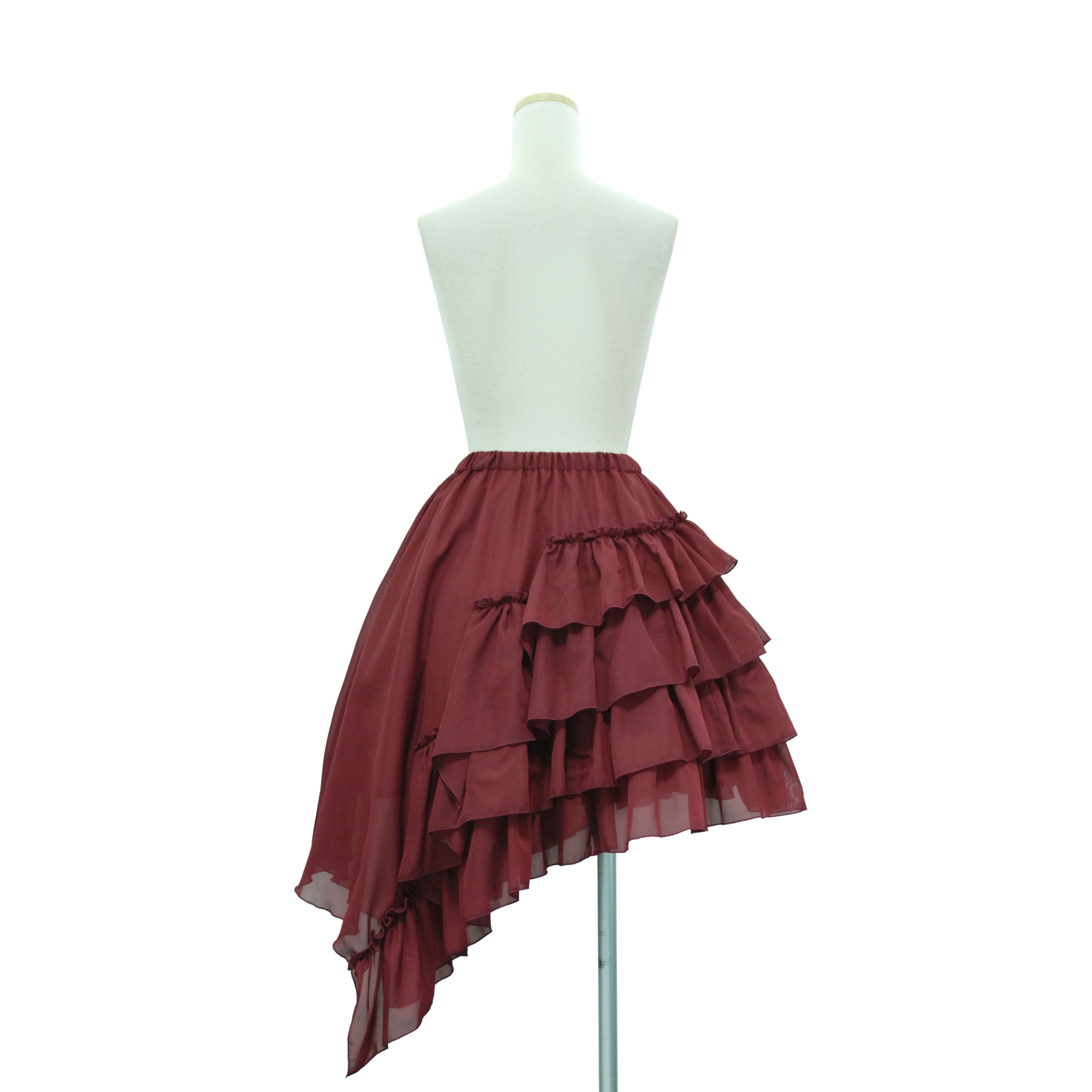 Sheglit アシンメトリーフリルスカート グレー Asymmetric Frill Skirt by Sheglit