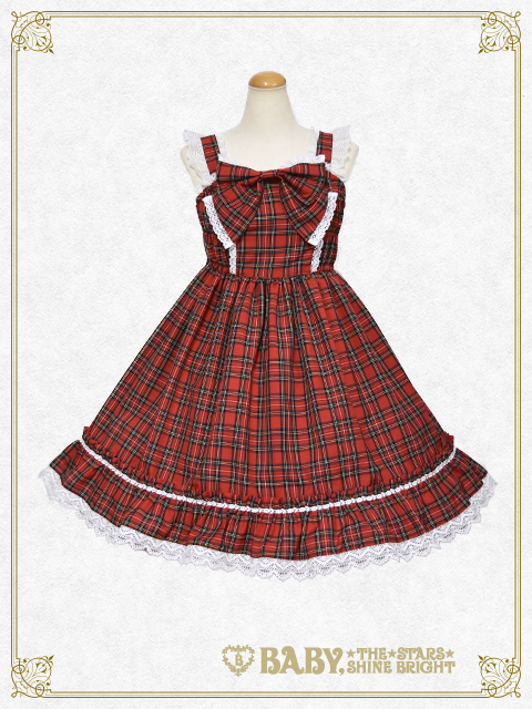 赤いタータンチェックのジャンパースカート Tartan Check JSK by Baby, the Stars Shine Bright
