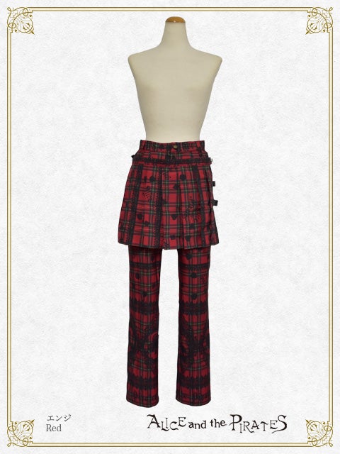Alice's Cards Lace Tartan Check Pants with Pleated Skirt by Alice