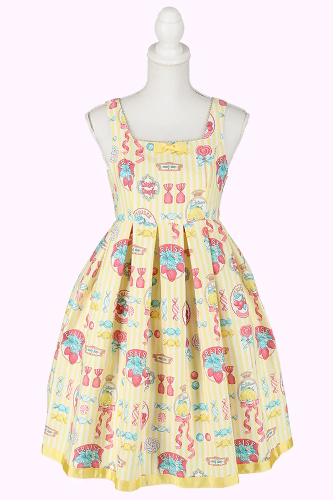 【タグ付き未使用】Shirley Temple ピケ・リボンドットJSK 160 Ladies ~ Fruit Label Print JSK by Shirley Temple