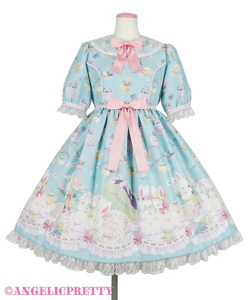 うさぎのPicnic Partyワンピース Bunny Picnic Party OP by Angelic Pretty