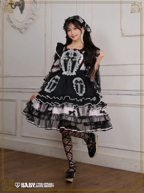 ベイビーザstars 黒エプロン Gothic Noir Princess Apron by Baby, the Stars Shine Bright