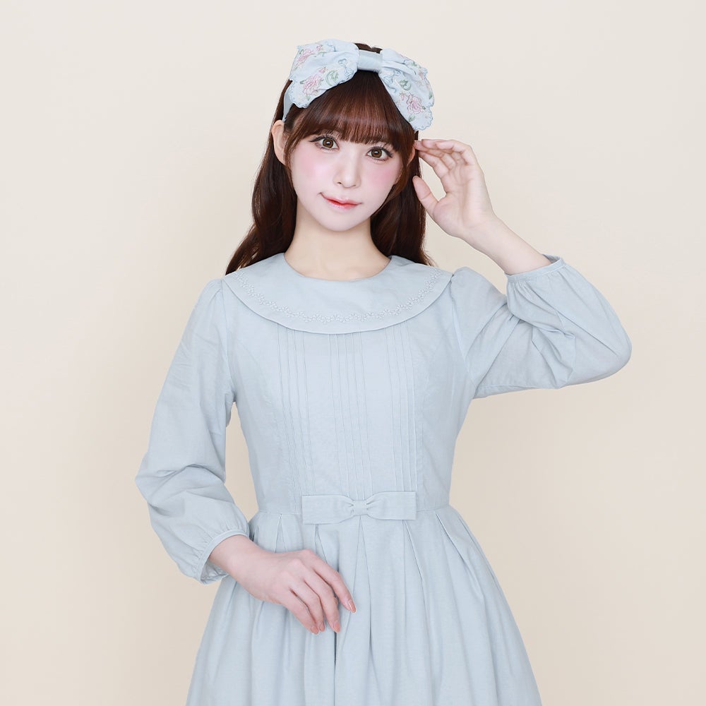 Romantic Rose Embroidery Lace Hem OP by Melody BasKet