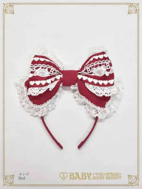 Sweet Heart♡ Kumya Ribbon Head Bow by Baby, the Stars Shine Bright