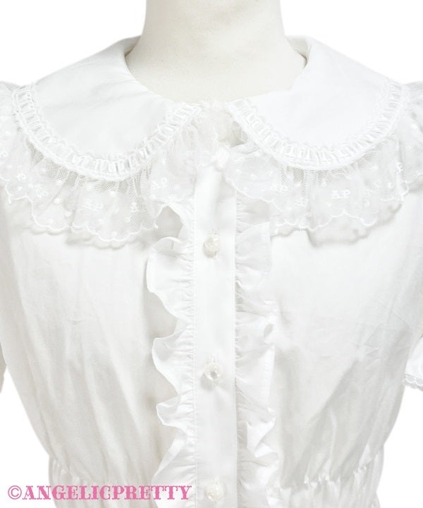 Angelic Pretty ハニーシャーリング付け袖ブラウス 白 シロ Honey Shirring Sleeve Blouse (2025) by Angelic Pretty