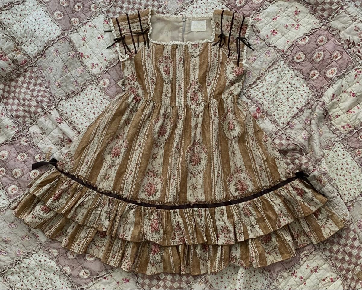 Bouquet Print High Waist JSK (2004) by Metamorphose Temps de Fille
