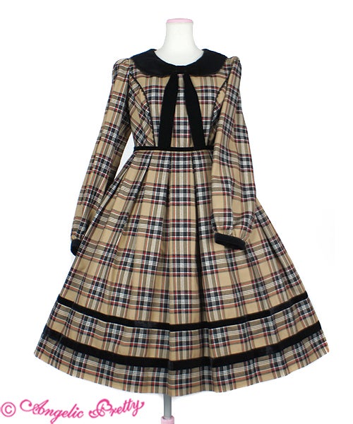 T*※様 アンジェリックプリティ British タータンワンピース グレー British Tartan OP by Angelic Pretty