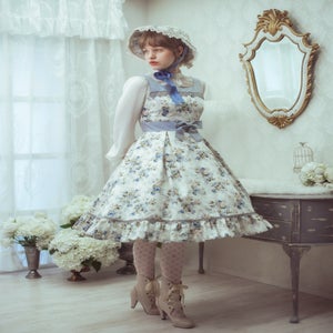 Rococo Bouquet Print Doll Hat by Victorian Maiden