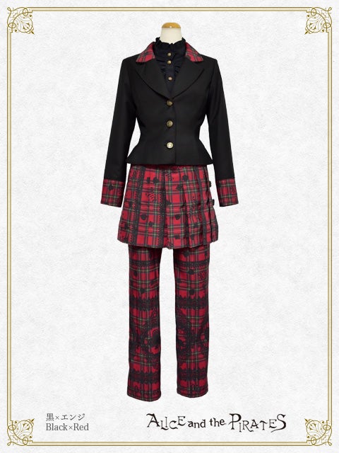 Alice's Cards Lace Tartan Check Pants with Pleated Skirt by Alice