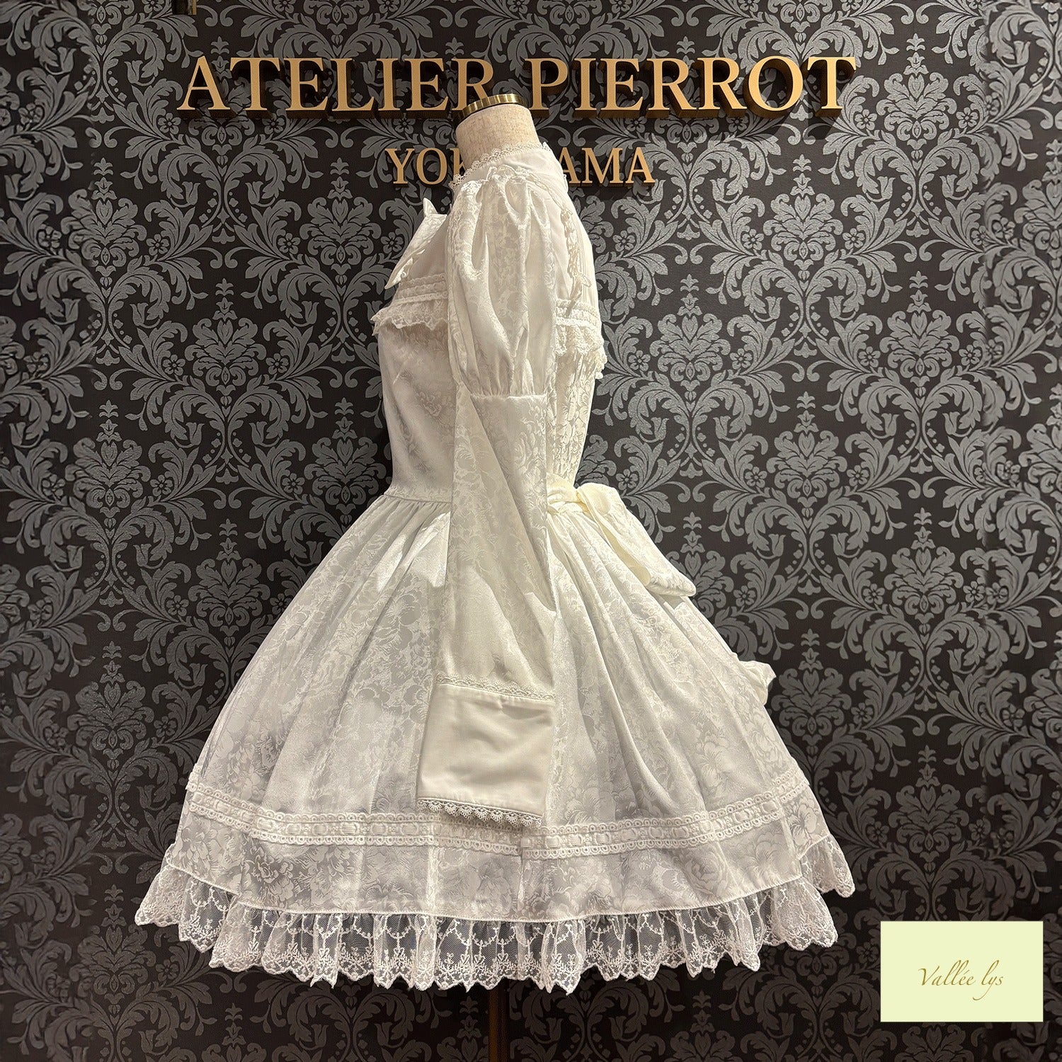 ブラック アトリエピエロ Rosary Bloom Mini Dress Rosary Bloom Mini OP by Atelier Pierrot