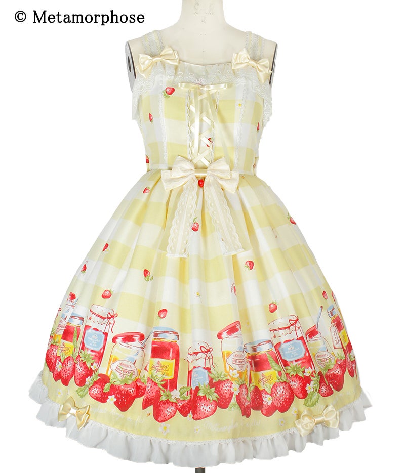 Sweet Berry Gingham Ribbon JSK by Metamorphose Temps de Fille