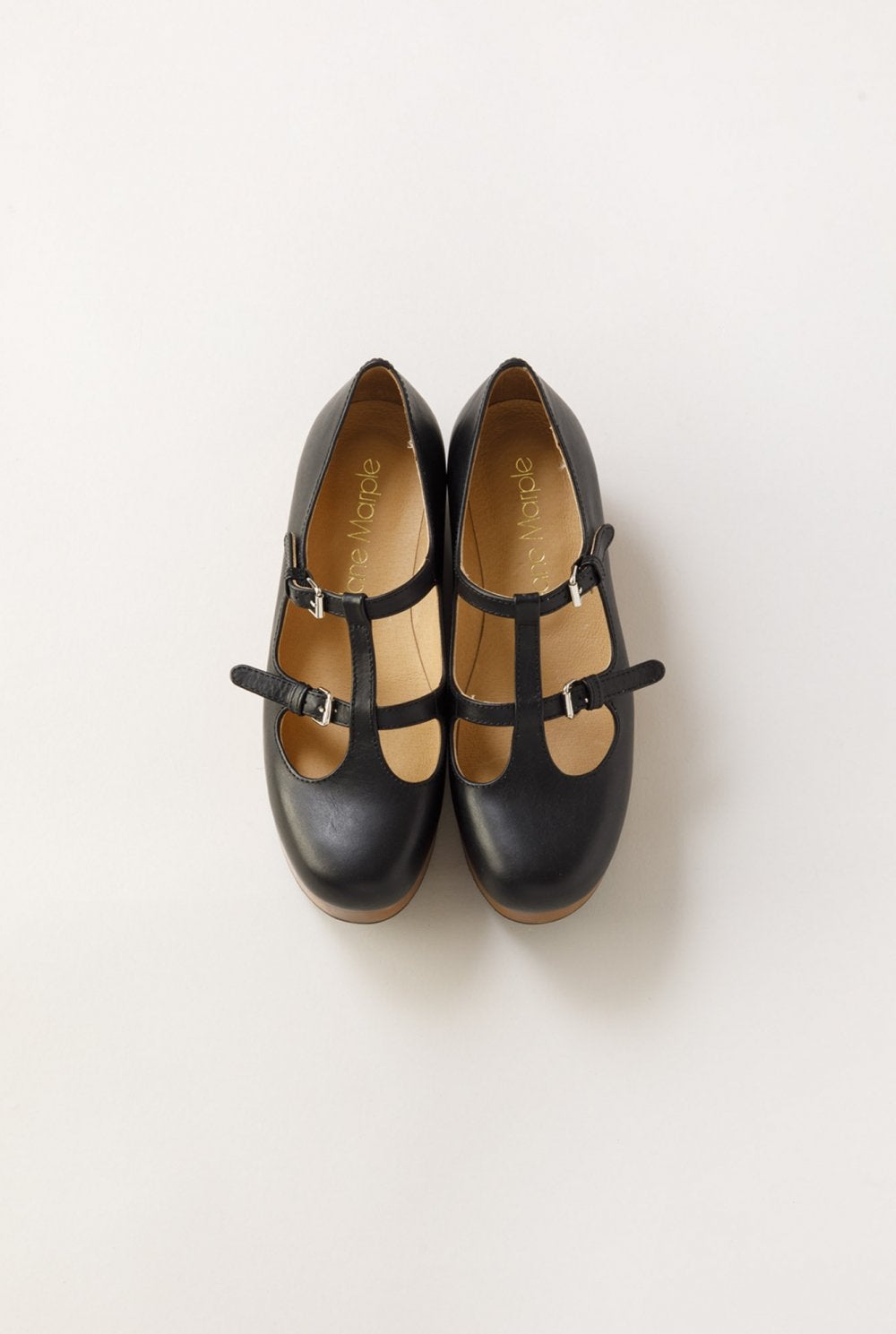 ジェーンマープル　ウッドソール2ストラップシューズ М　ブラック Wood Sole 2-Strap Shoes (2022) by Jane Marple