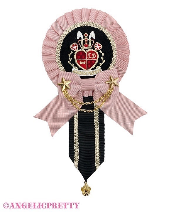 Lyrical Bunny College Patch Rosette Brooch by Angelic Pretty