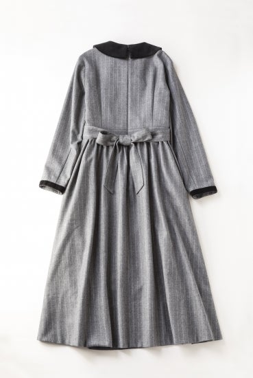 British Wool and Velvet Collet dress OP by Jane Marple