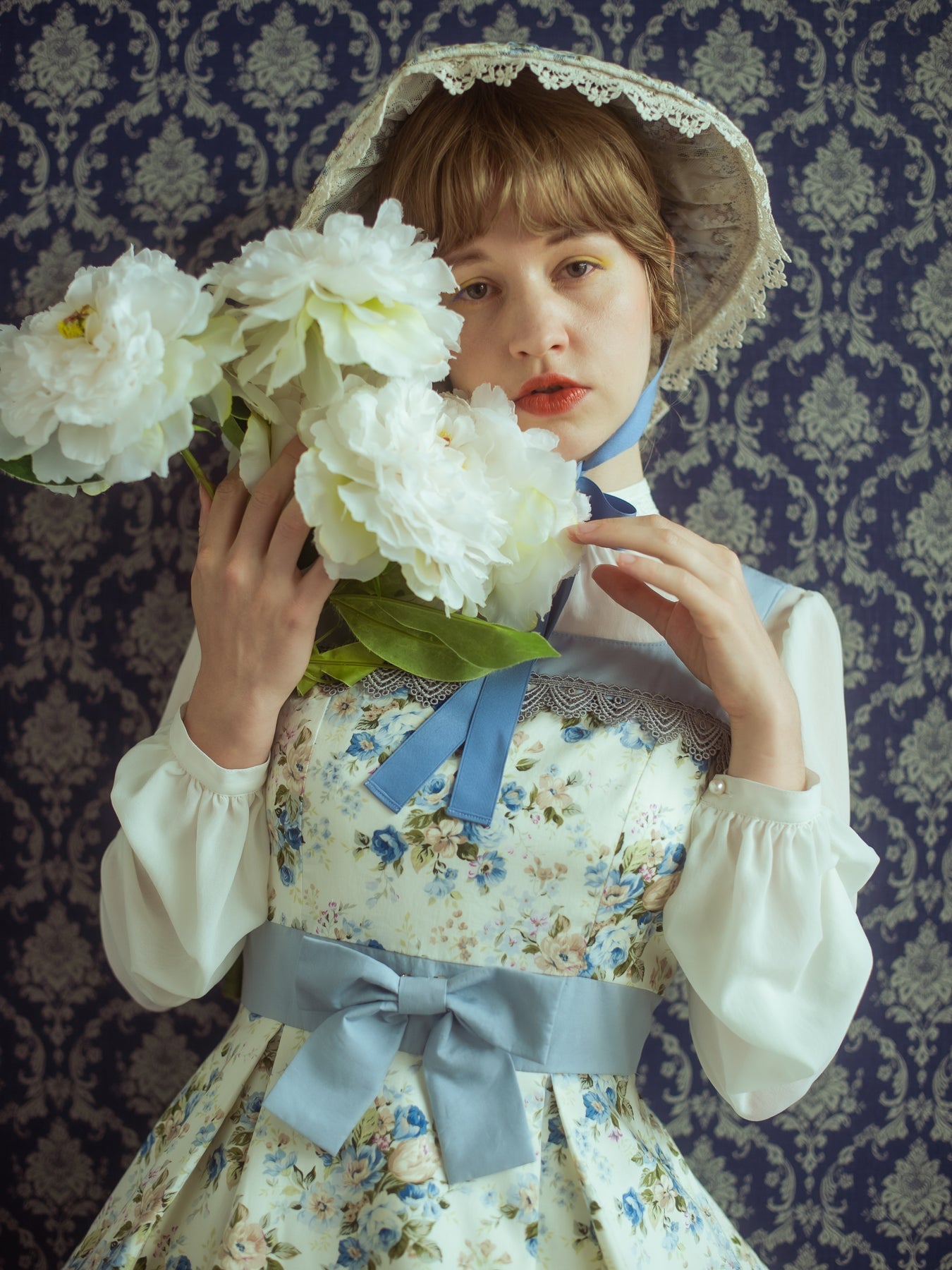 Rococo Bouquet Print Frill JSK by Victorian Maiden