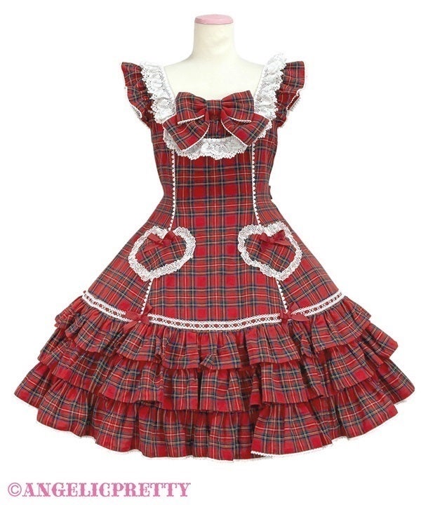 Cute Heart JSK (Tartan) (2025) by Angelic Pretty