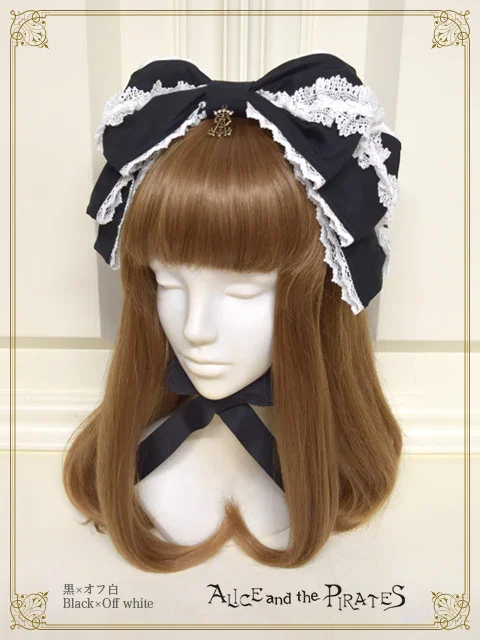 ALICE and the PIRATES Dolly Ribbon 黒白 Dolly Ribbon Headdress (2025) by Alice and the Pirates