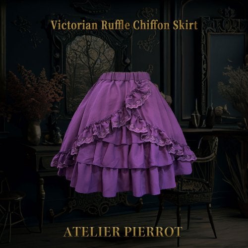 Victorian Ruffle Chiffon Skirt by Atelier Pierrot