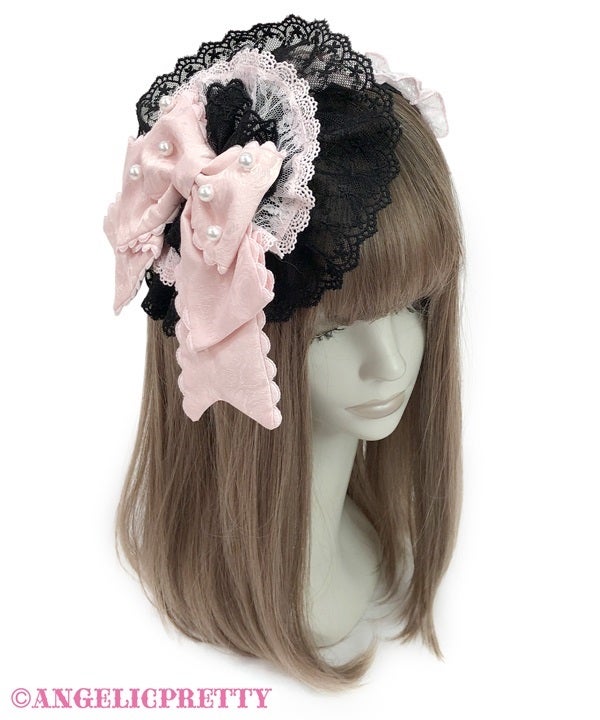 Princessリボンデコレーションカチューシャ ピンク Princess Ribbon Decoration Headband by Angelic Pretty