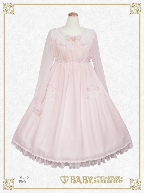 BABY うさくみゃちゃんのDreamyシフォンワンピース サックス Usakumya Dreamy Chiffon OP by Baby, the Stars Shine Bright