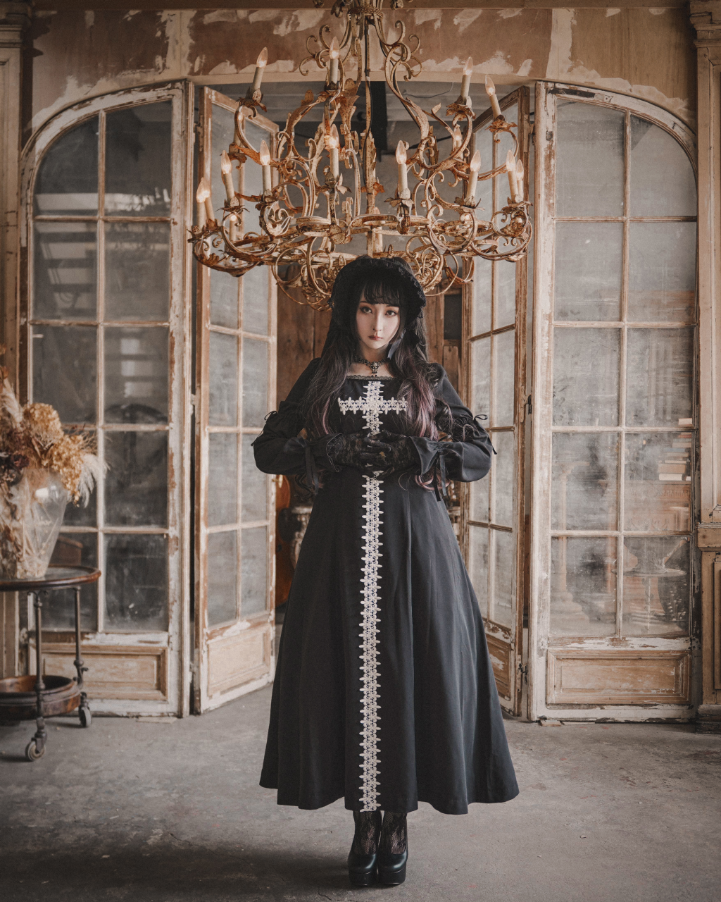 Lily Cross Lace Long OP by Moi-même-Moitié