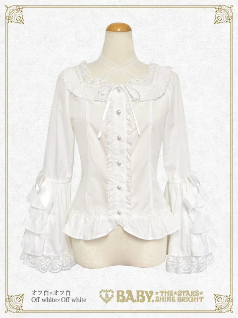 Pure Pearl Bouquet Square Neck Princess Sleeve Blouse by Baby, the