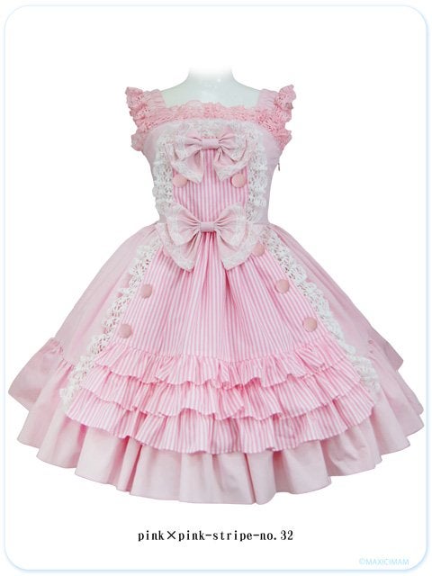 A la Mode Maid's Striped Candy JSK (Lovely Size) by MAXICIMAM